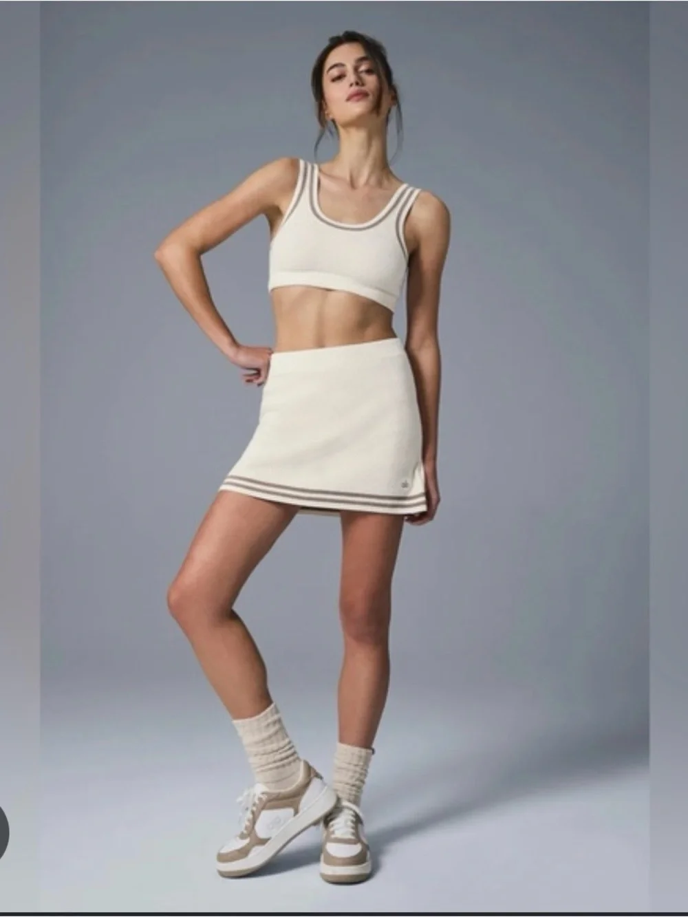 ALO Yoga Women’s Tennis Club Knit Crop Tank & Skirt Set